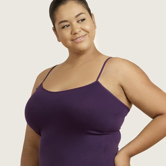 TheLovely Plus Size Scoop Neck Spaghetti Strap Camisole Tank Top - Purple - Picture 1 of 5